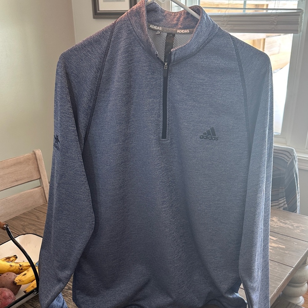 Adidas Heathered Navy Quarter-Zip Top